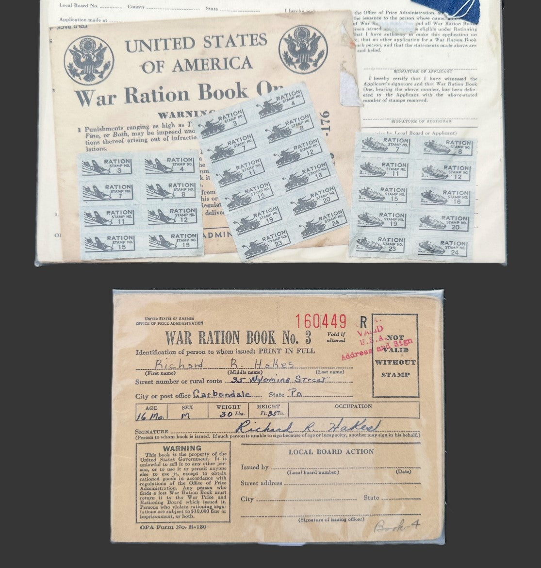 WW2 US Ration Cards lot
