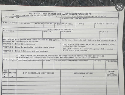 US DA 2404 Pad of blanks